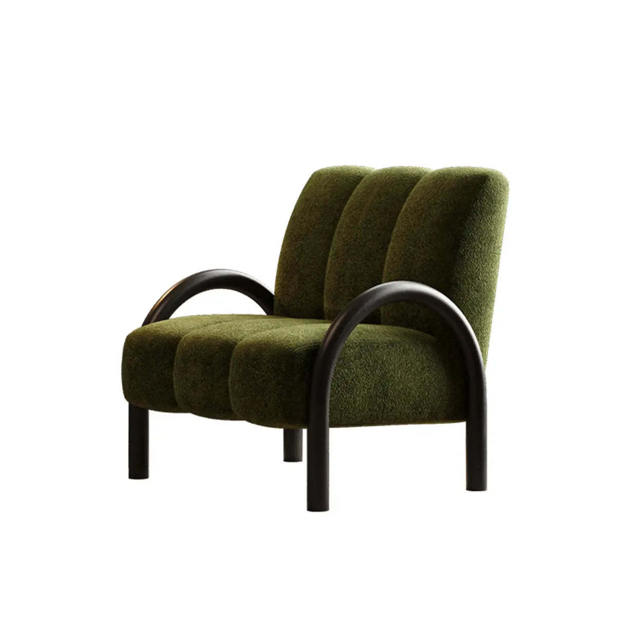 Back curved brass accent chairs for bedroom — Green / Green