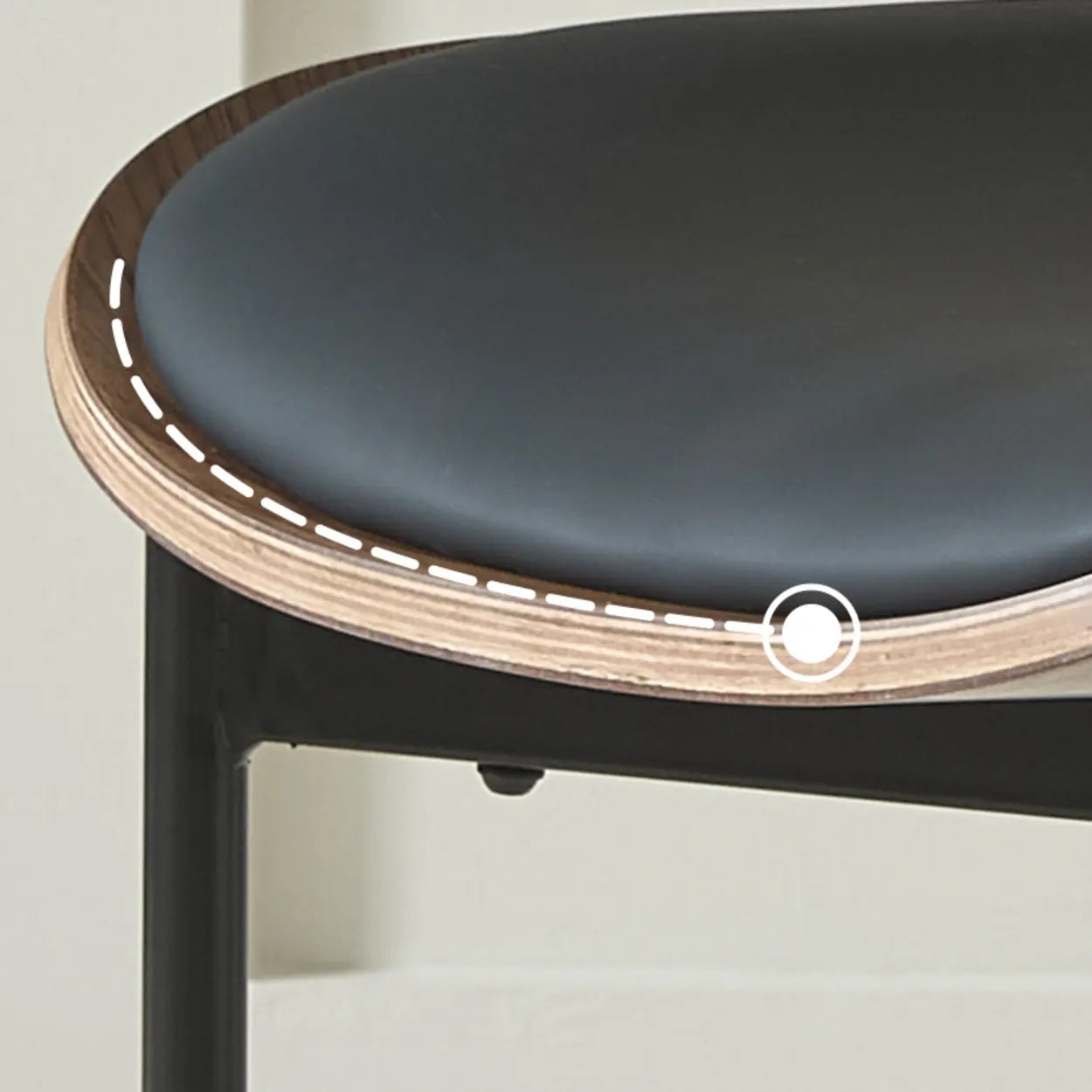 Mid-Century Curved Back Upholstered Dining Chair
