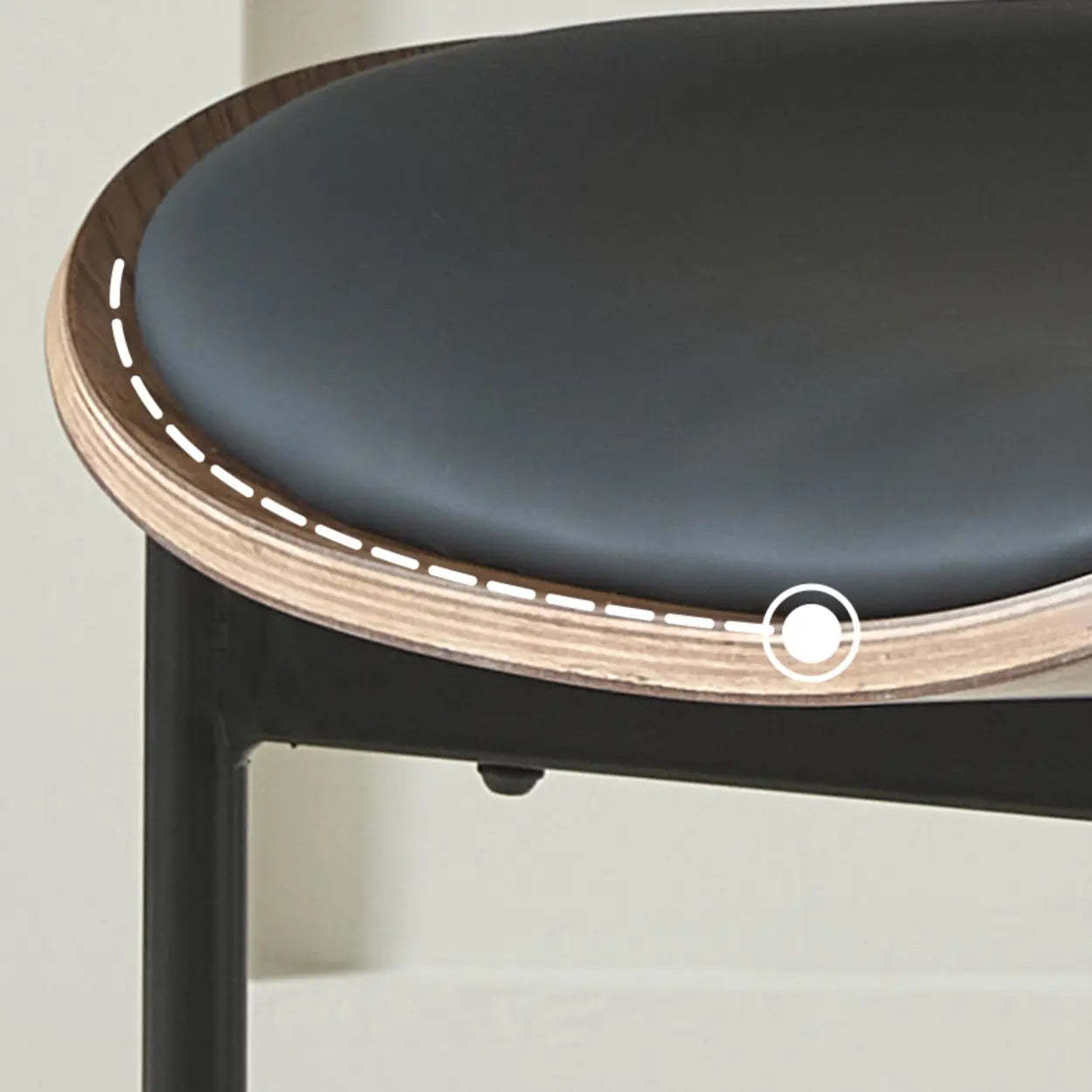 Mid-Century Curved Back Upholstered Dining Chair