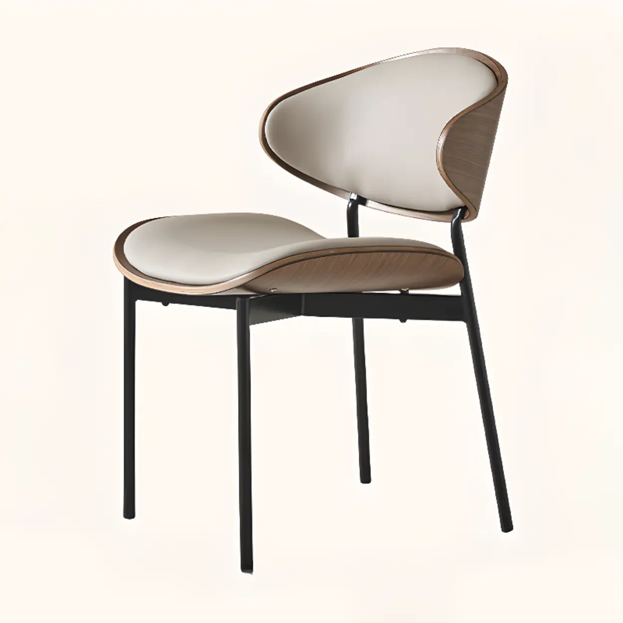 Mid-Century Curved Back Upholstered Dining Chair