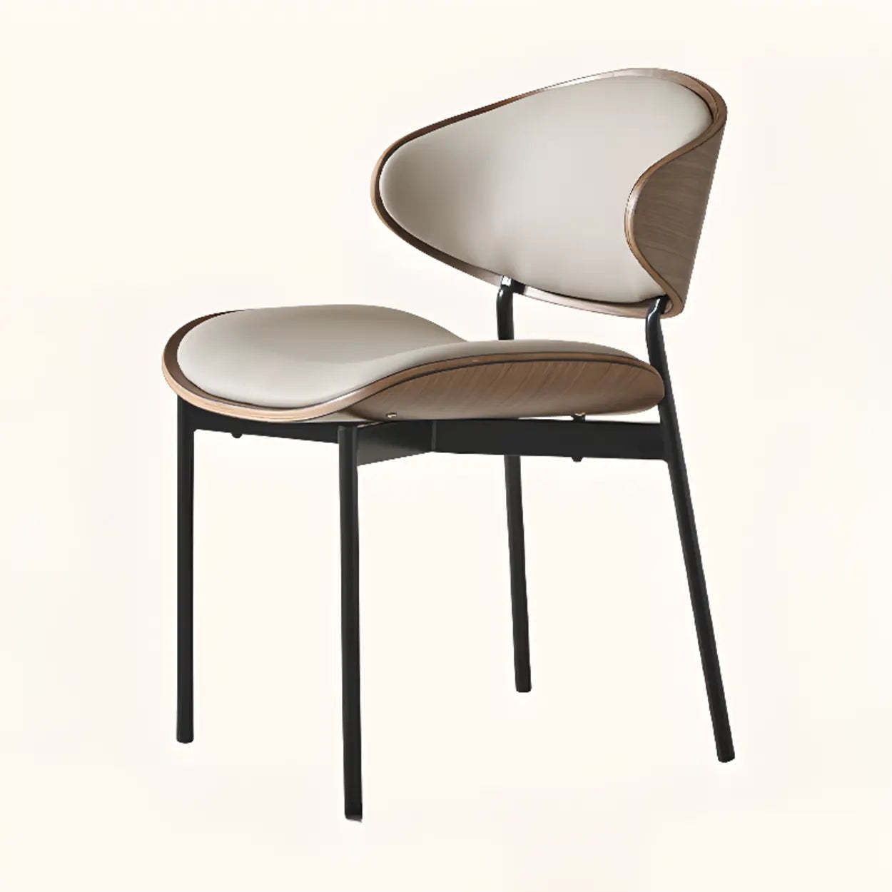 Mid-Century Curved Back Upholstered Dining Chair