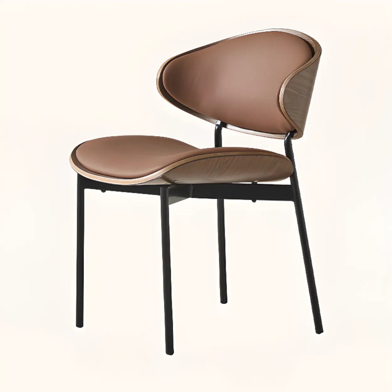 Mid-Century Curved Back Upholstered Dining Chair