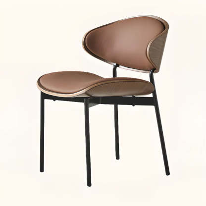 Mid-Century Curved Back Upholstered Dining Chair