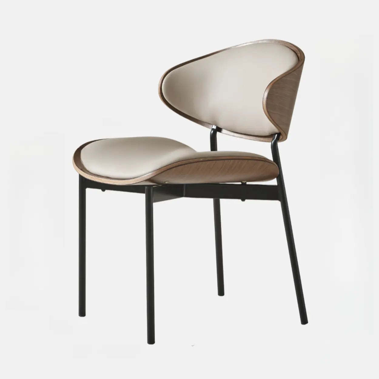 Mid-Century Curved Back Upholstered Dining Chair
