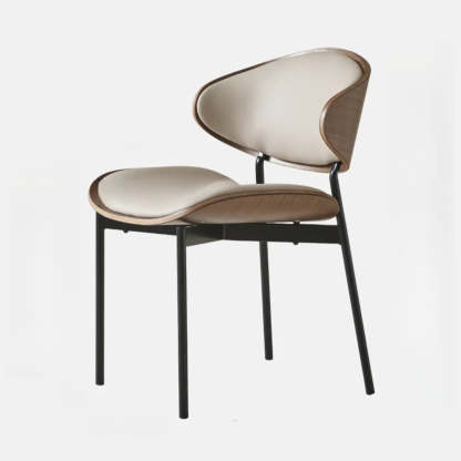 Mid-Century Curved Back Upholstered Dining Chair