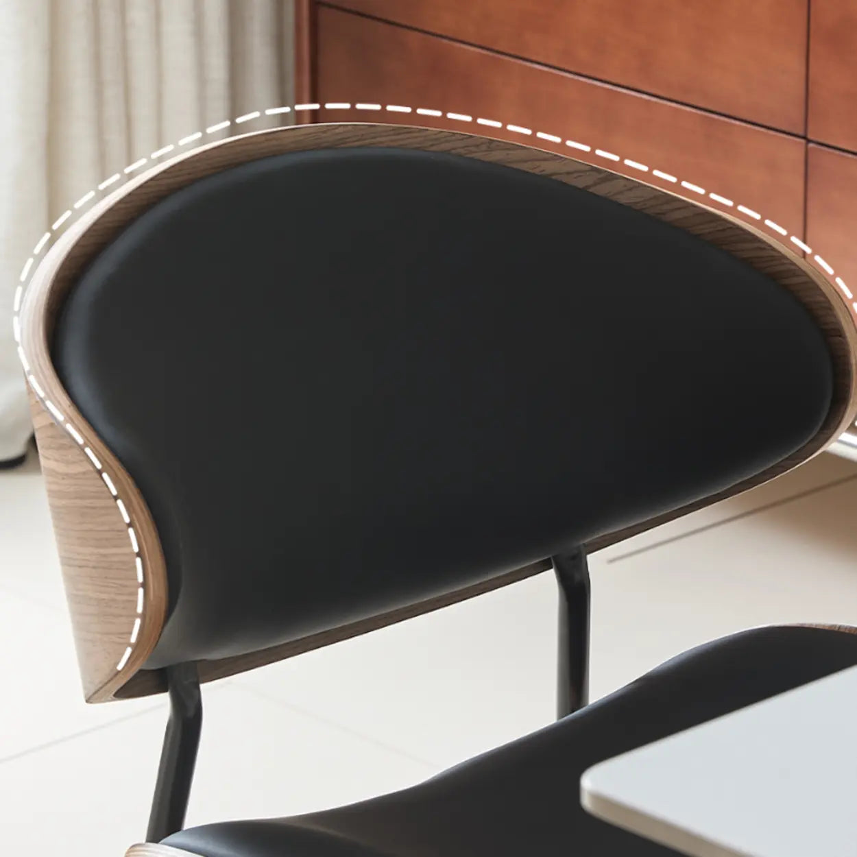 Mid-Century Curved Back Upholstered Dining Chair