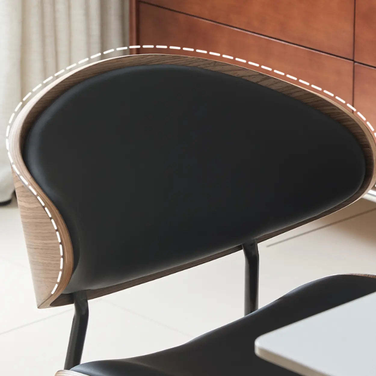 Mid-Century Curved Back Upholstered Dining Chair