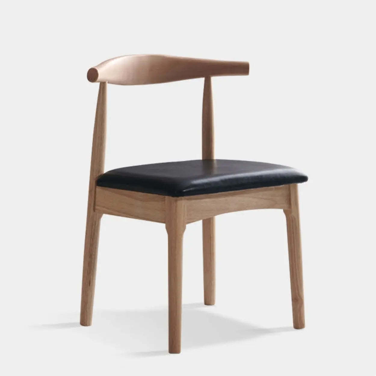 Mid-Century Cushion Wood Curved Back Dining Chair