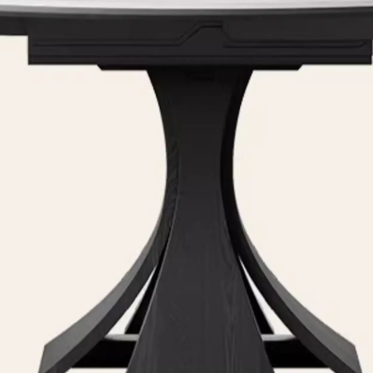 Mid-Century Extendable White Stone Round Dining Table