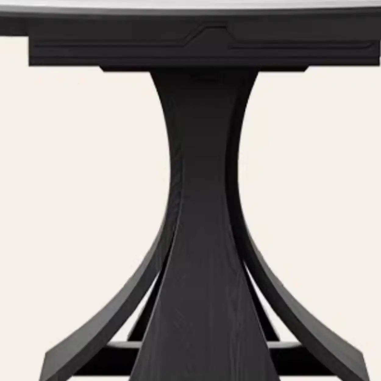 Mid-Century Extendable White Stone Round Dining Table