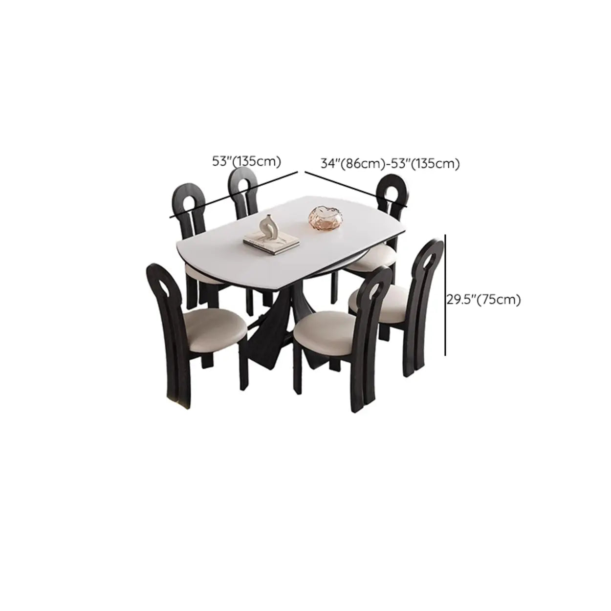 Mid-Century Extendable White Stone Round Dining Table