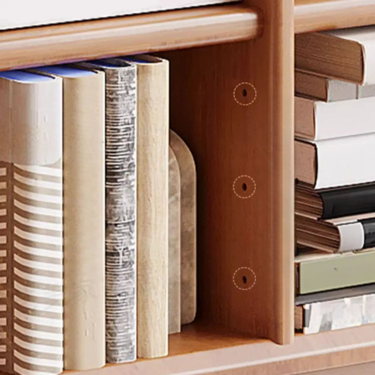 Mid-Century Horizontal Wood Bookshelf — Walnut