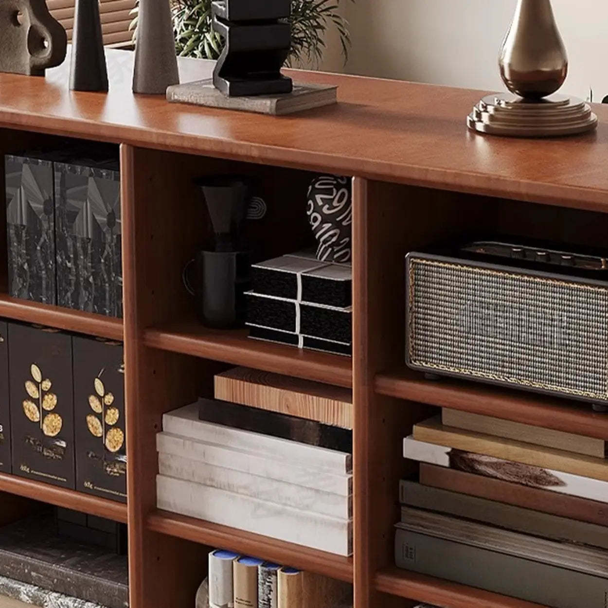 Mid-Century Horizontal Wood Bookshelf