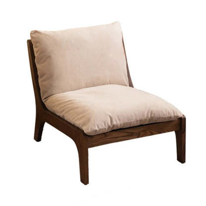 Mid-Century Leather Cushion Back Accent Chair