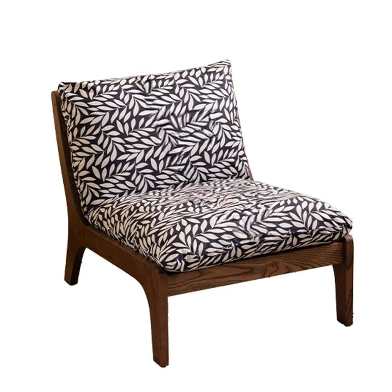 Mid-Century Leather Cushion Back Accent Chair