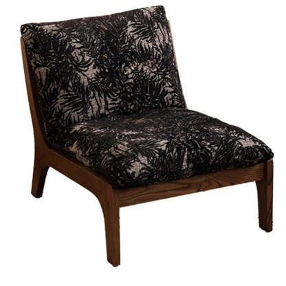 Mid-Century Leather Cushion Back Accent Chair