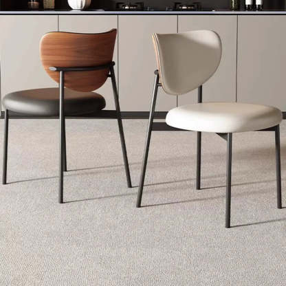 Mid-Century Open Back Upholstered Dining Chair — Black