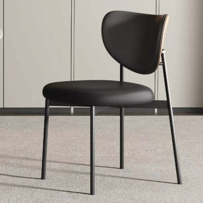 Mid-Century Open Back Upholstered Dining Chair — White