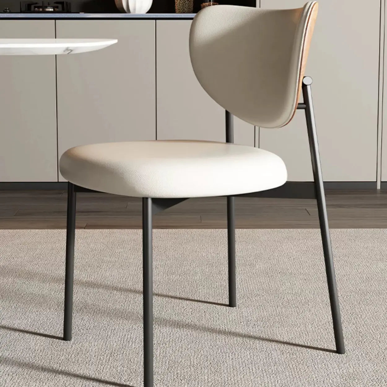 Mid-Century Open Back Upholstered Dining Chair