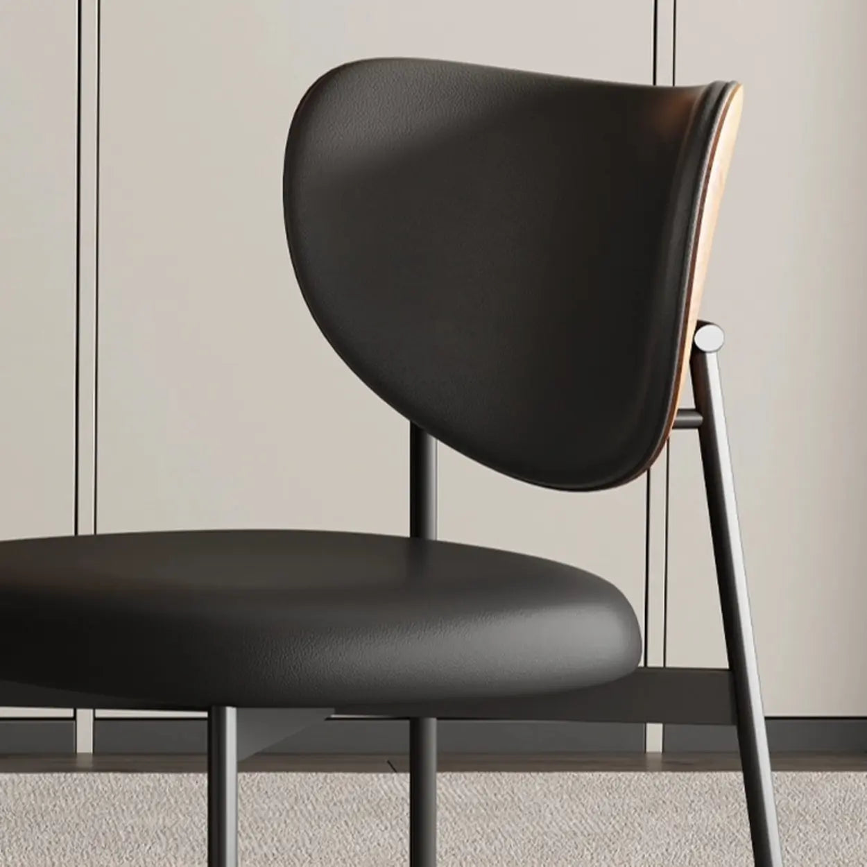 Mid-Century Open Back Upholstered Dining Chair