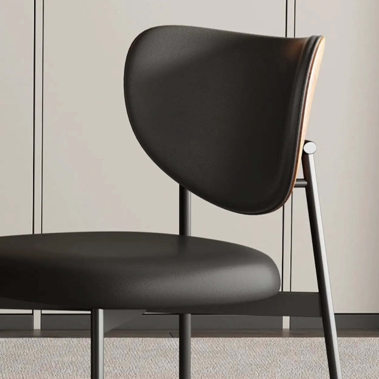 Mid-Century Open Back Upholstered Dining Chair