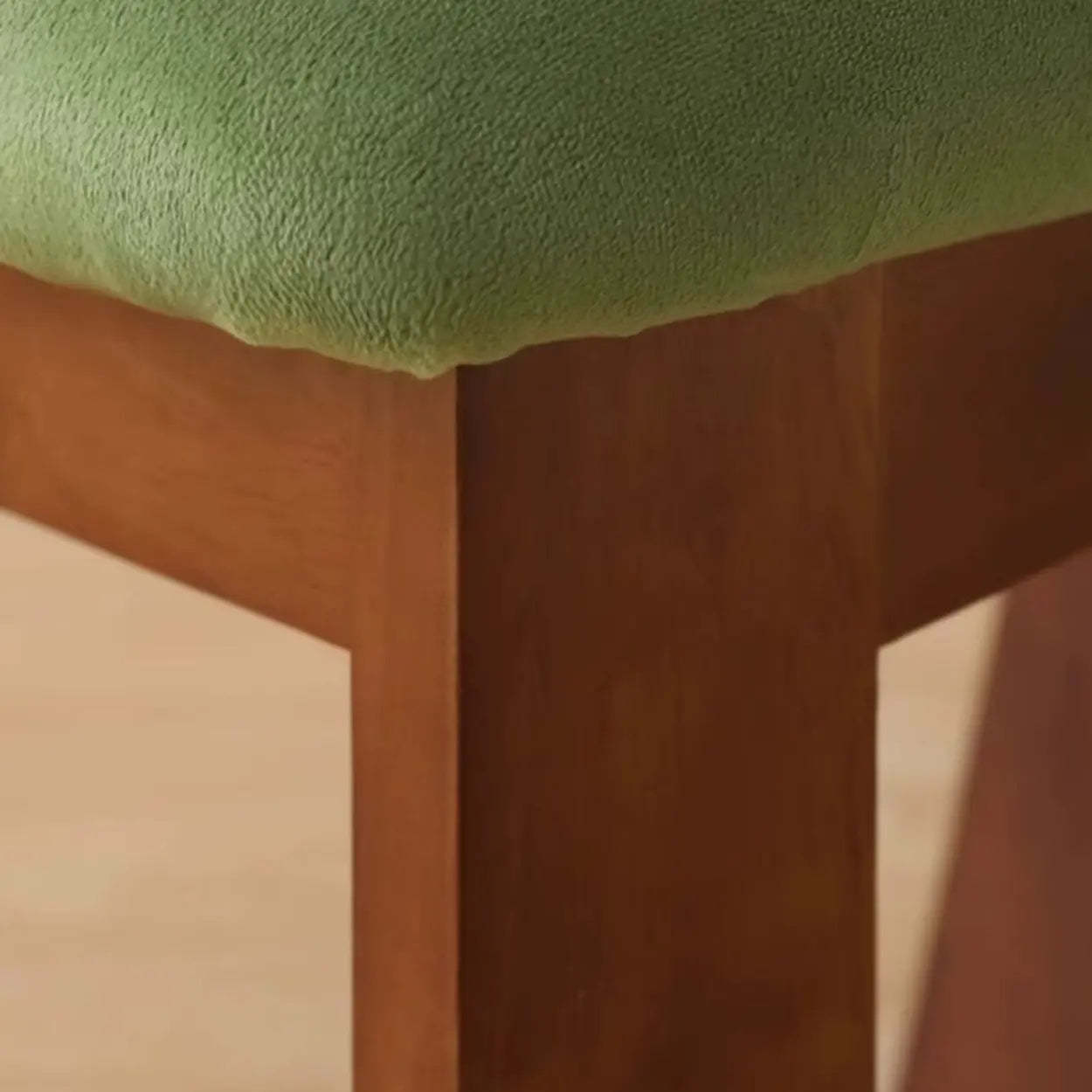 Mid-Century Curved-Back Green Dining Chair