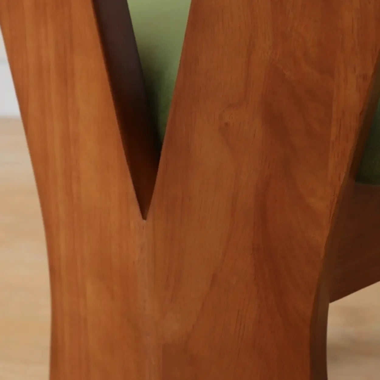 Mid-Century Curved-Back Green Dining Chair