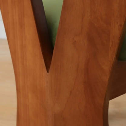 Mid-Century Curved-Back Green Dining Chair