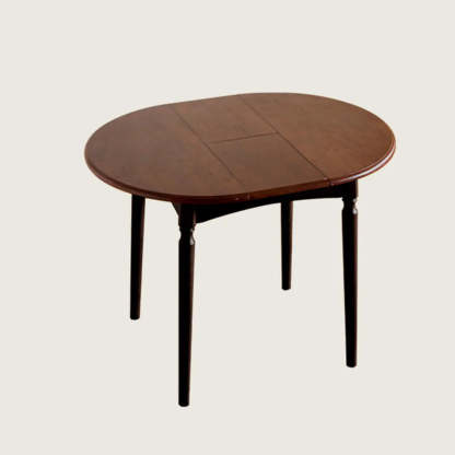 Mid-Century Oval Brown Extendable Dining Table