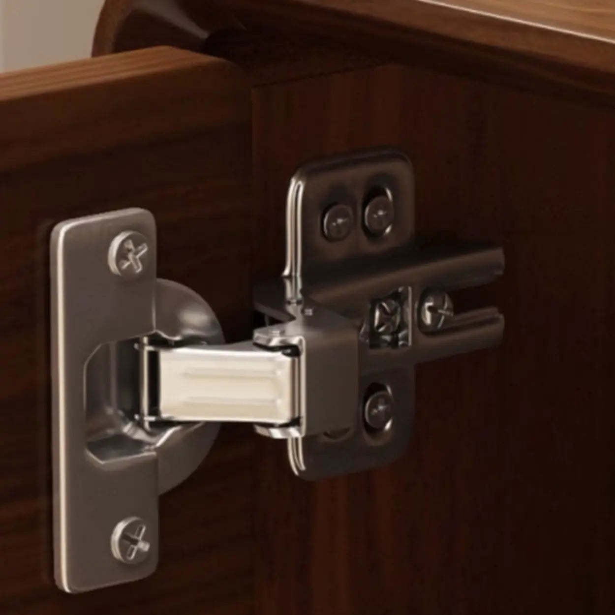 Mid-Century Rattan and Wood Storage Cabinet