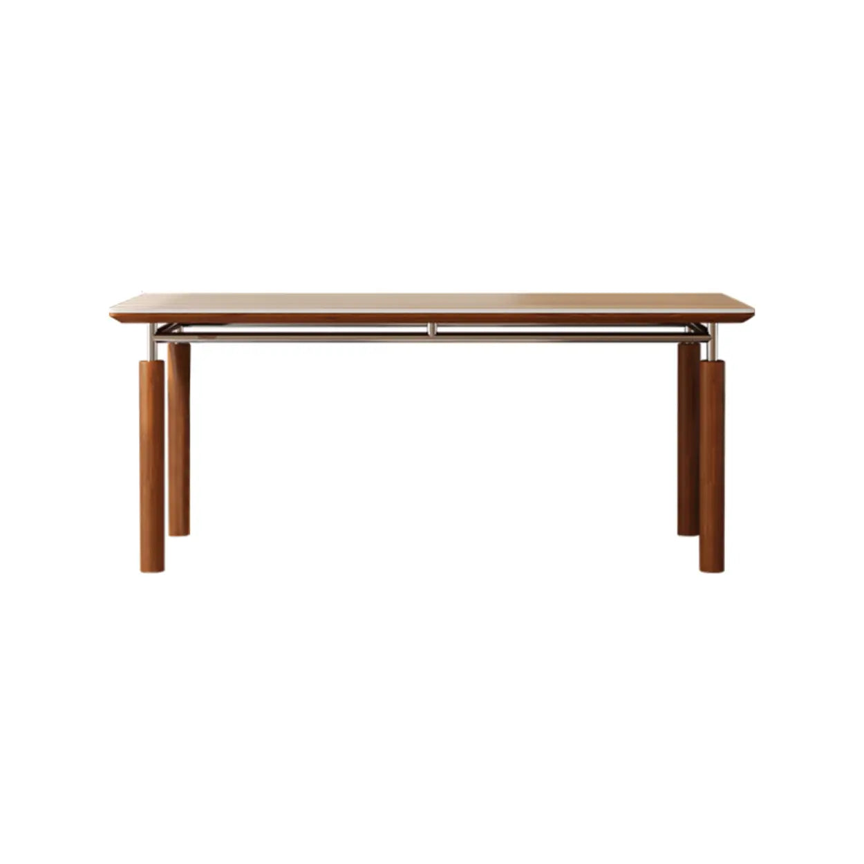 Mid-Century Rectangular Beige Stone Dining Table