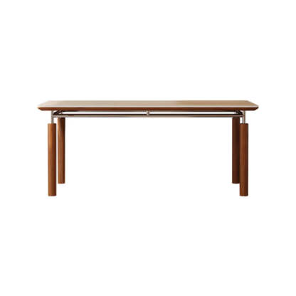 Mid-Century Rectangular Beige Stone Dining Table