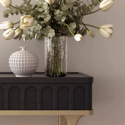 Mid-Century Metal Leg Wood Console Table