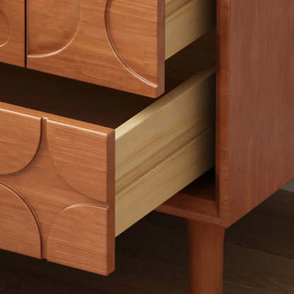 Mid-Century Rectangular Wood Nightstand with Drawers — Vintage Color
