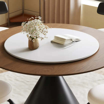 Mid-Century Rotating Lazy Susan Round Dining Table — Table Only