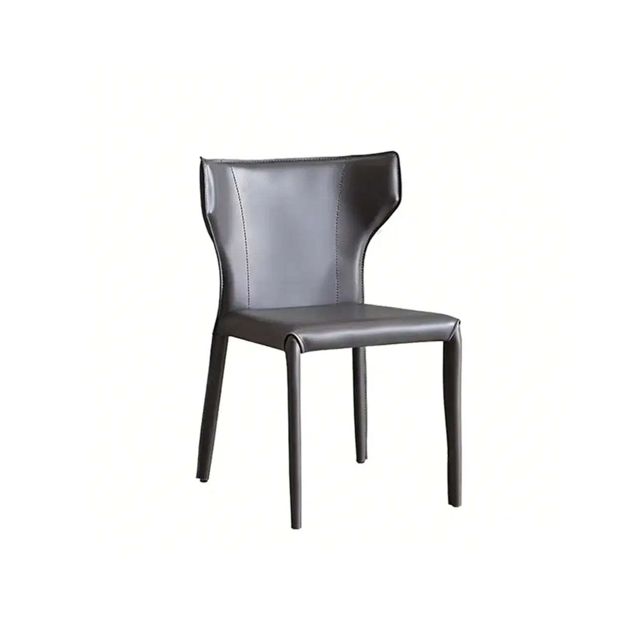 Leather saddle armless dining chairs & benches in leather metal