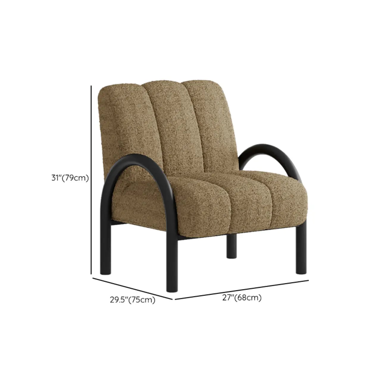Mid-Century Sherpa Upholstered Armrest Accent Chair