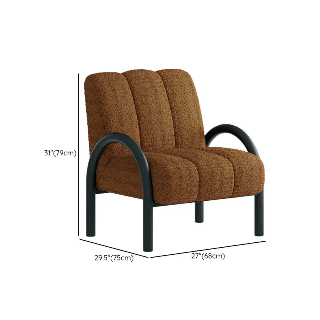 Mid-Century Sherpa Upholstered Armrest Accent Chair