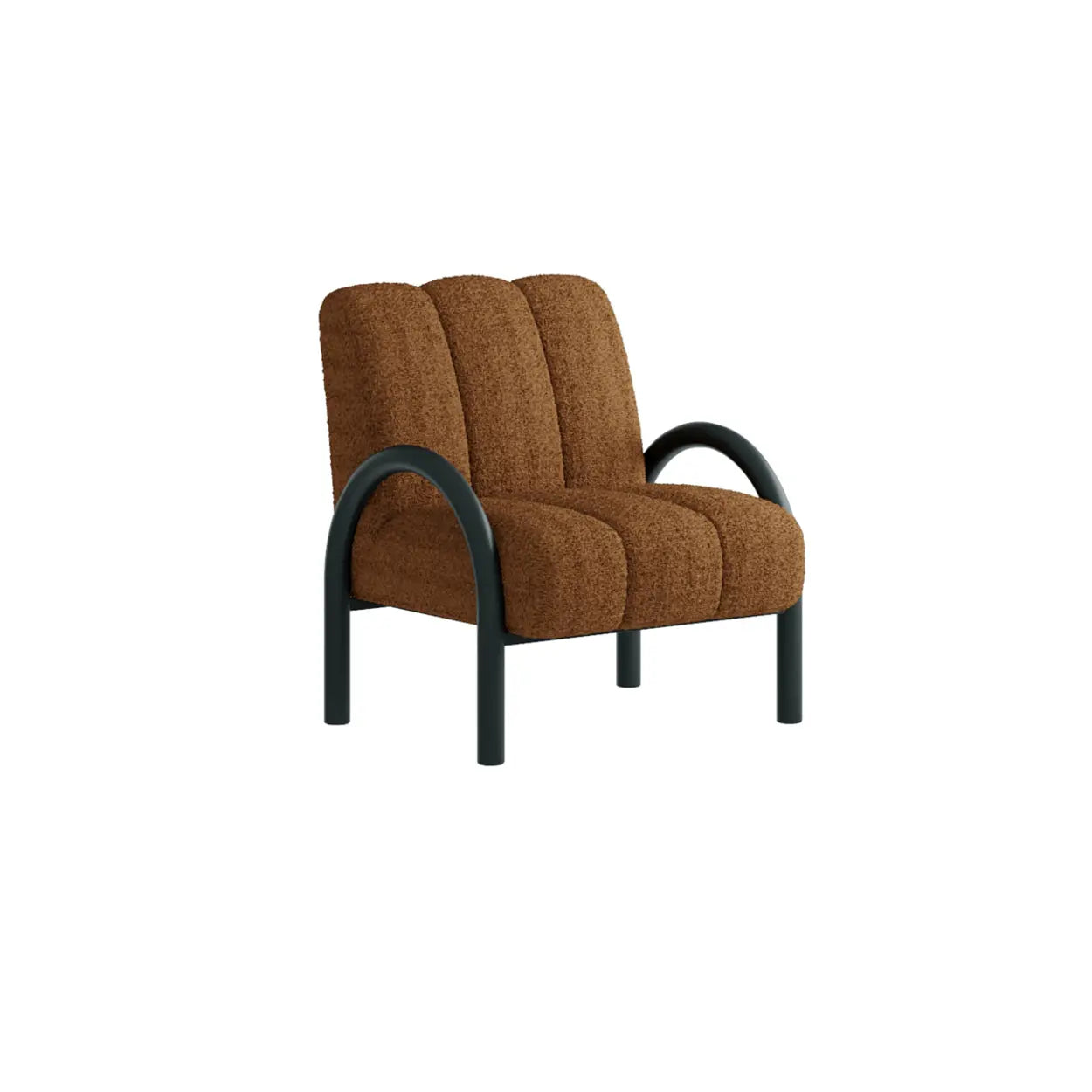 Mid-Century Sherpa Upholstered Armrest Accent Chair