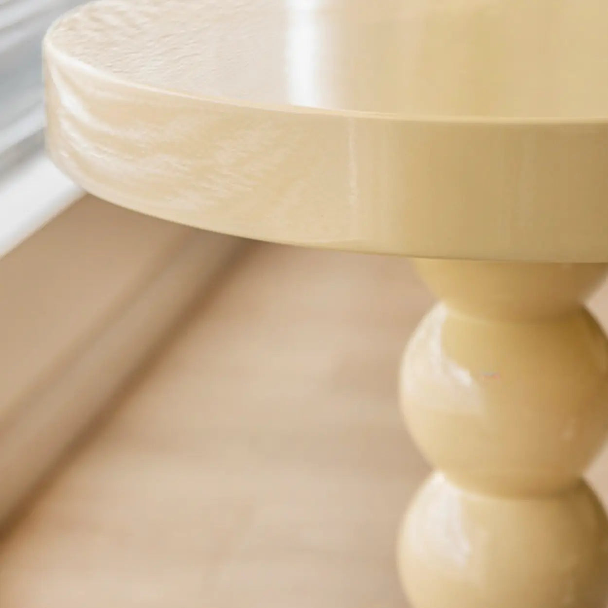 Mid-Century Small Round Yellow Ball Side Table