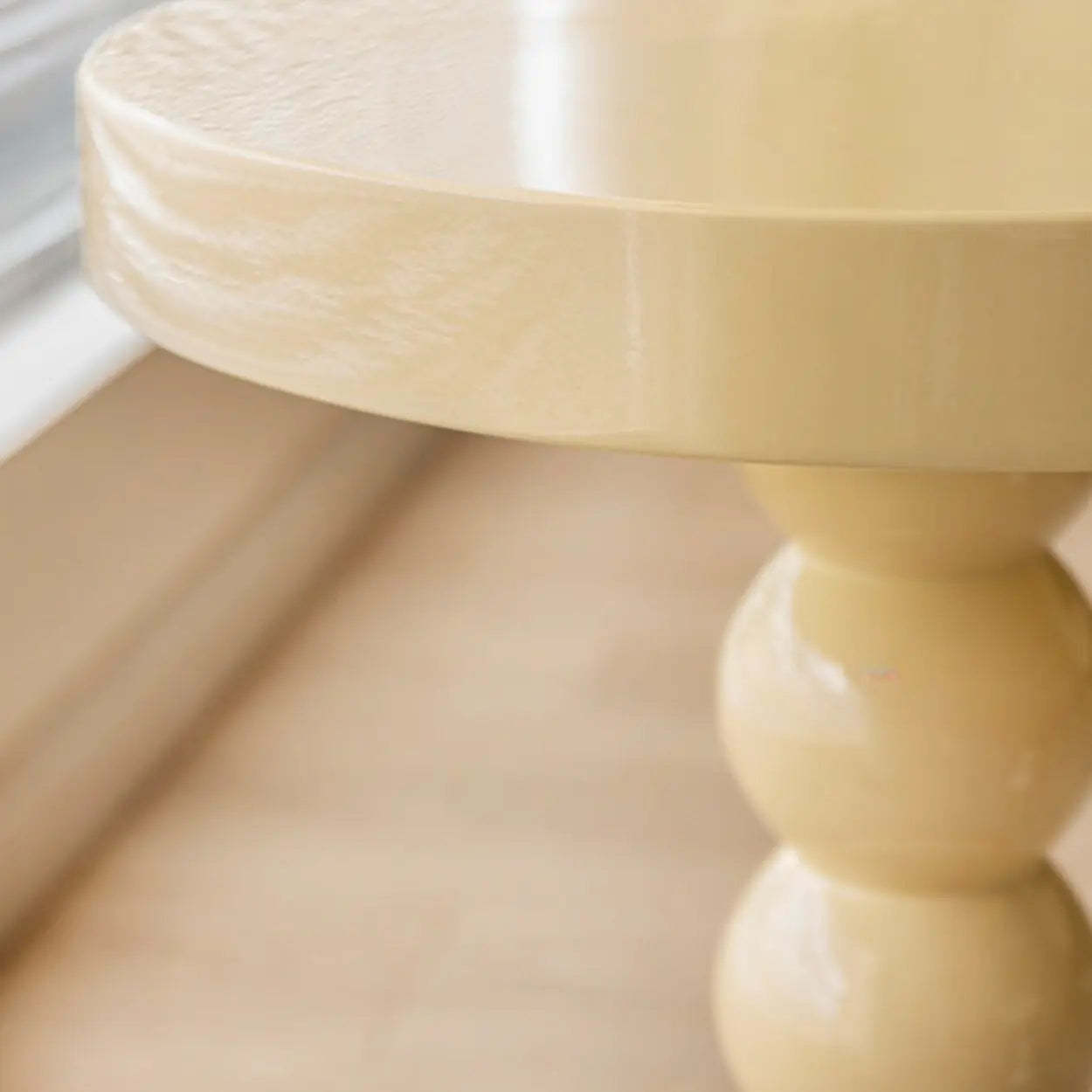 Mid-Century Small Round Yellow Ball Side Table