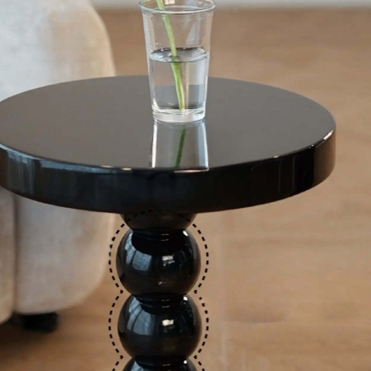 Mid-Century Small Round Yellow Ball Side Table