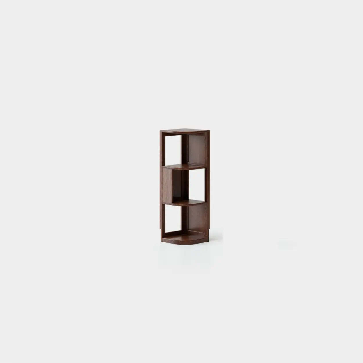 Mid-Century Wood Vertical Corner Bookshelf — Jade