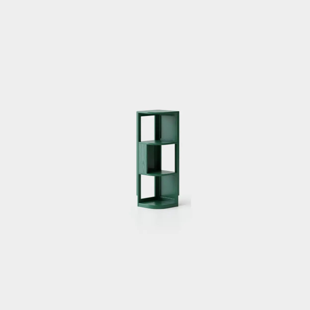 Mid-Century Wood Vertical Corner Bookshelf — Jade