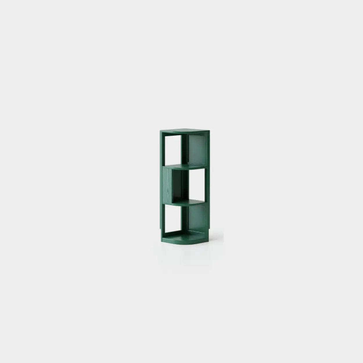 Mid-Century Wood Vertical Corner Bookshelf — Jade