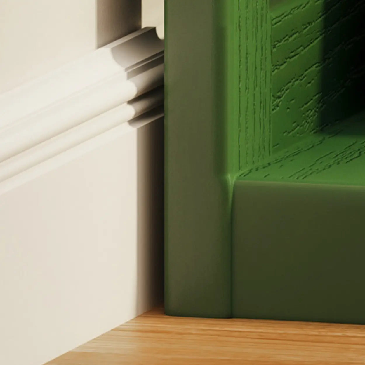 Mid-Century Wood Vertical Corner Bookshelf — Jade