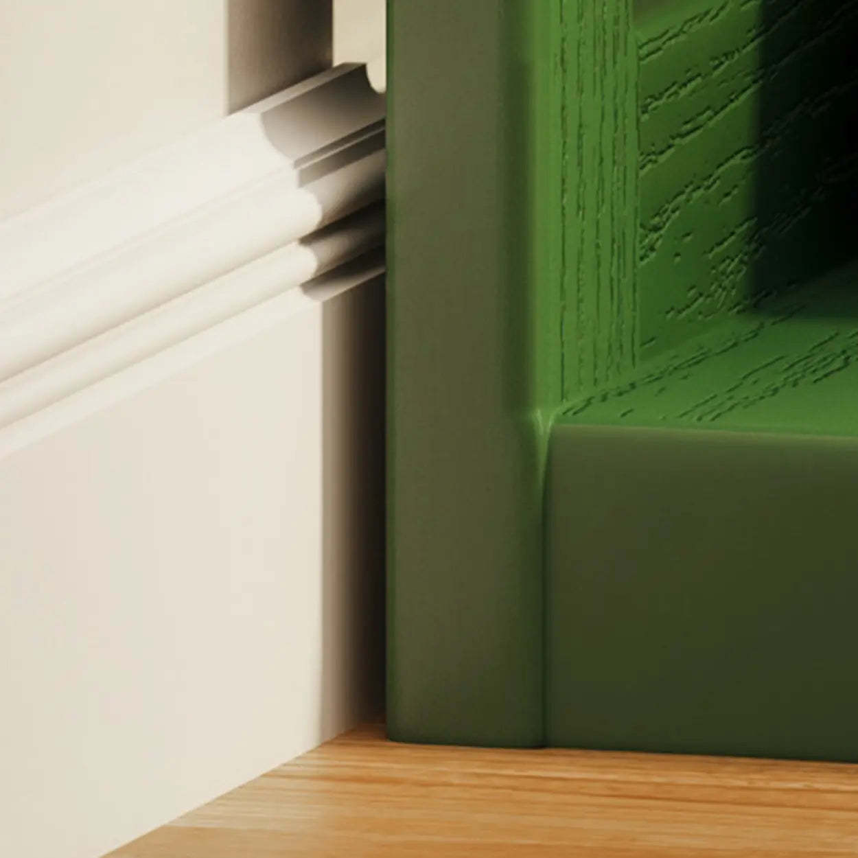 Mid-Century Wood Vertical Corner Bookshelf — Jade