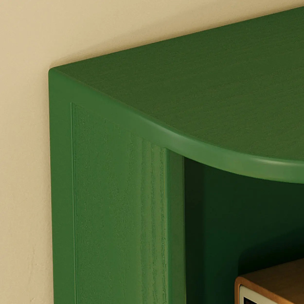 Mid-Century Wood Vertical Corner Bookshelf — Dark Black