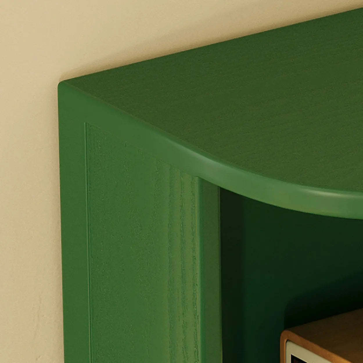 Mid-Century Wood Vertical Corner Bookshelf — Dark Black