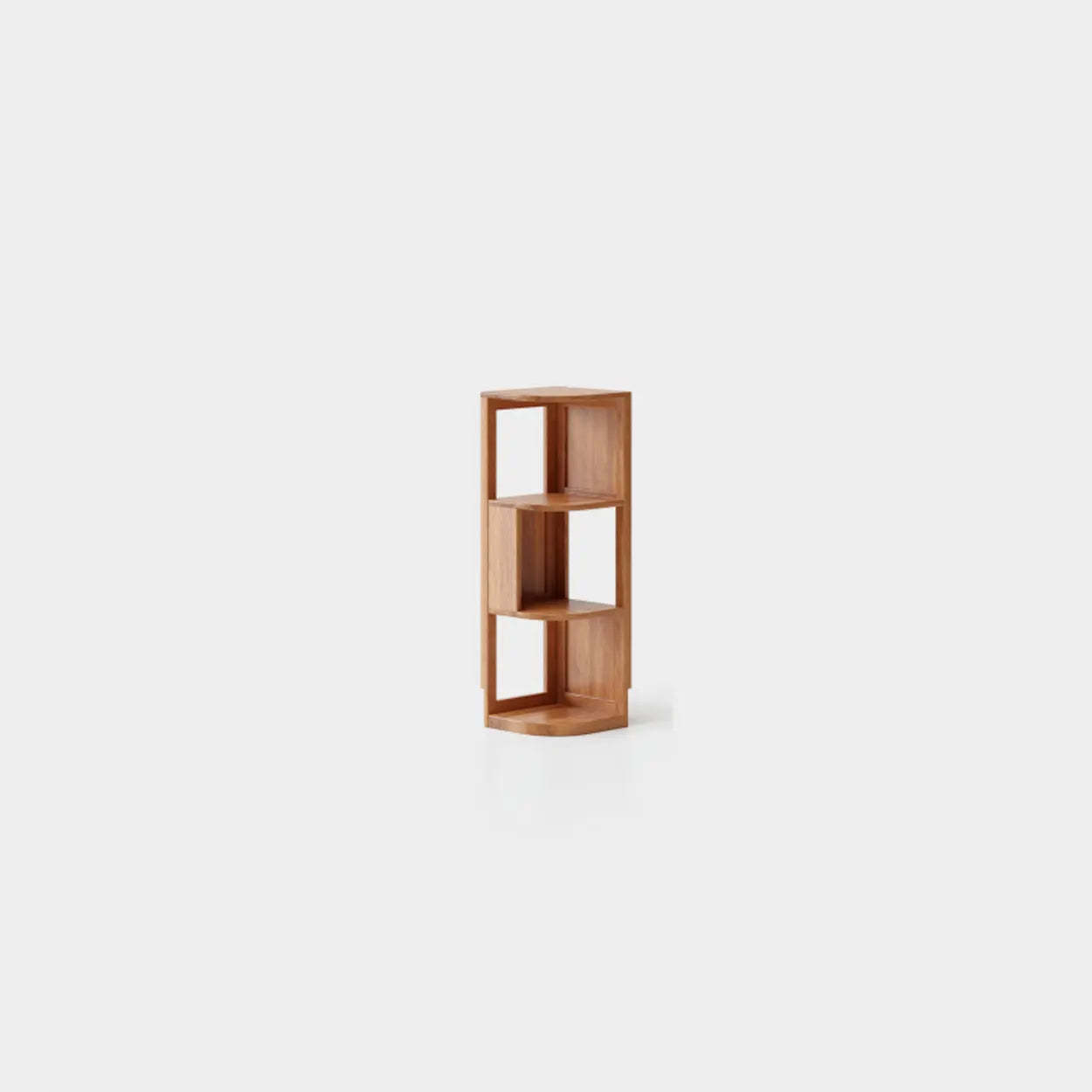 Mid-Century Wood Vertical Corner Bookshelf